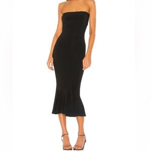 Norma Kamali Strapless Fishtail Sleek Dress Black